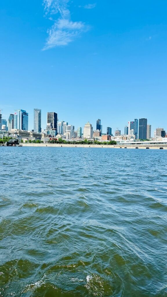 skyline montreal depuis le fleuve saint laurent