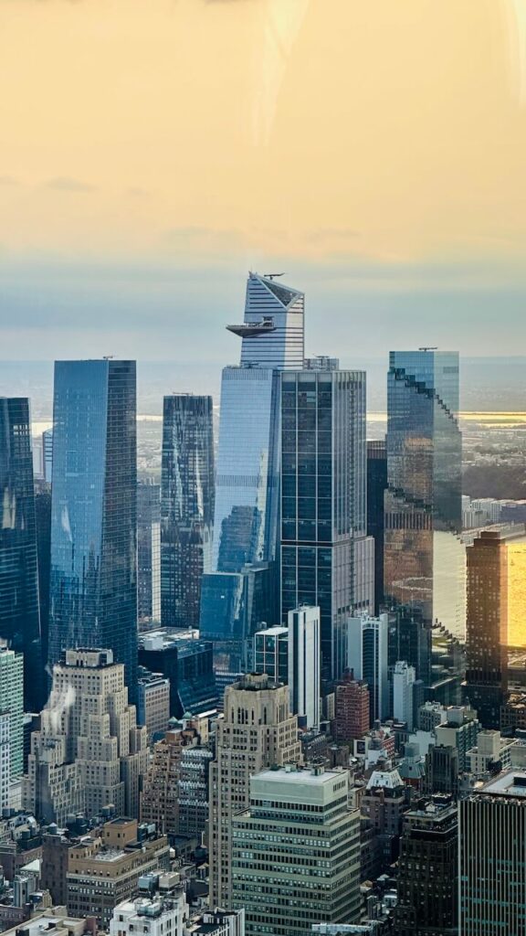 vue couché du soleil depuis le summit à NYC